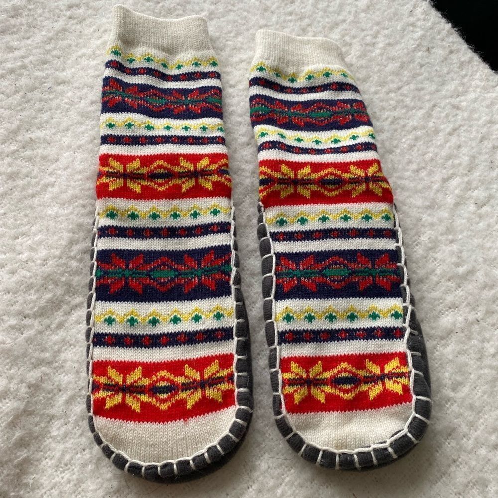 Knit Pattern Slipper Boots